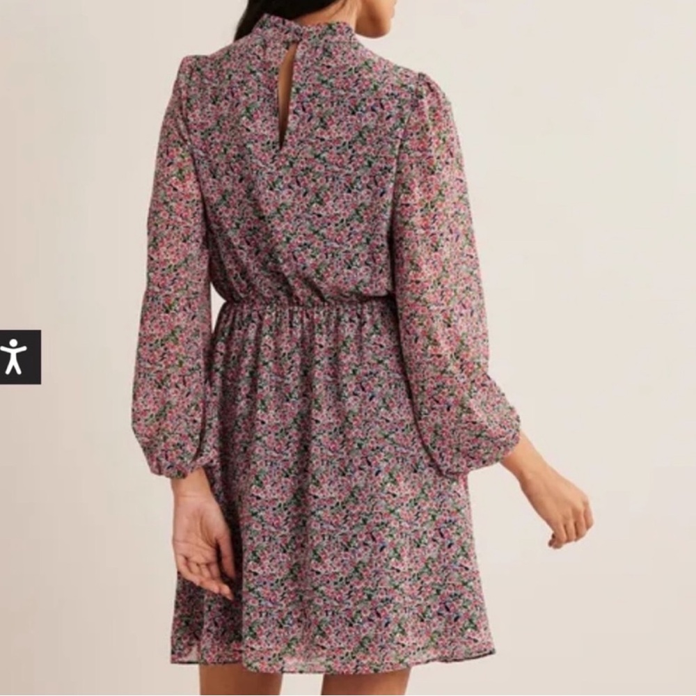 NWT Boden High Neck Flippy Floral Mini Dress - Picture 3 of 8